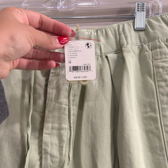 NWT Free People Light Green Wide-Leg Pants - Picture 4 of 5